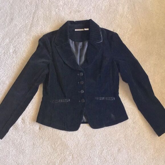 Black RARE Vintage Y2K DKNY JEANS velvet jacket - Picture 1 of 8